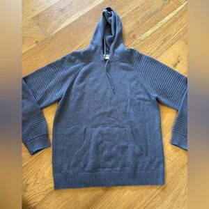 Candy and caviar pullover hooded sweater wool/cotton blend mens large blue